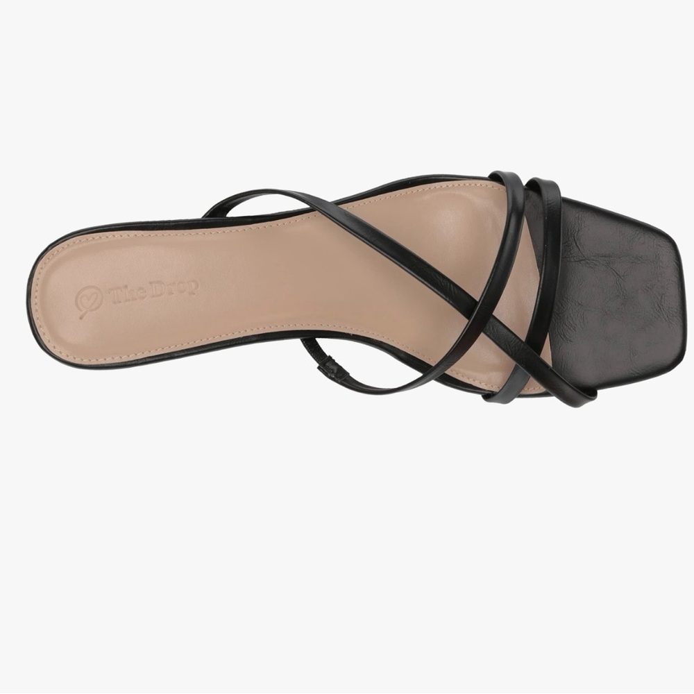 The Drop Elegant Black Strappy Heels